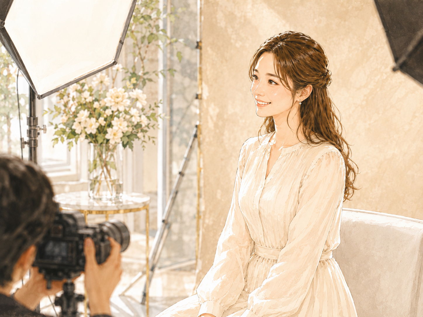 女性の魅力を引き出すプロフィール撮影とフォトスタジオのイメージ